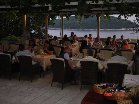Festive dinner at the Hotel on the terrace of the Villa Orsula. Musical entertainment provided by the internationally acclaimed group Klapa Maestral